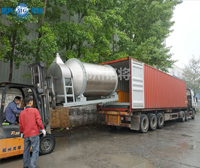 阿聯酋不銹鋼保溫砂漿滾筒混合機生產線發貨